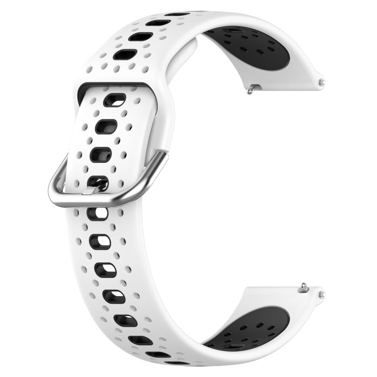 For Amazfit Pop 20mm Breathable Two-Color Silicone Watch Band(White+Black)