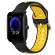 For Amazfit Pop 20mm Breathable Two-Color Silicone Watch Band(Black+Yellow) - Watch Bands by PMC TechLife | Online Shopping South Africa | PMC TechLife