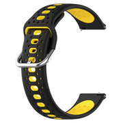 For Amazfit Pop 20mm Breathable Two-Color Silicone Watch Band(Black+Yellow)