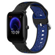 For Amazfit Pop 20mm Breathable Two-Color Silicone Watch Band(Black+Blue) -  by PMC TechLife | Online Shopping South Africa | PMC TechLife