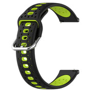 For Amazfit Pop 20mm Breathable Two-Color Silicone Watch Band(Black+Lime Green)