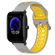 For Amazfit Pop 20mm Breathable Two-Color Silicone Watch Band(Grey+Yellow) - Watch Bands by PMC TechLife | Online Shopping South Africa | PMC TechLife