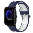 For Amazfit Pop 20mm Breathable Two-Color Silicone Watch Band(Midnight Blue+White) - Watch Bands by PMC TechLife | Online Shopping South Africa | PMC TechLife