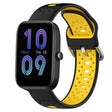 For Amazfit Bip3 20mm Breathable Two-Color Silicone Watch Band(Black+Yellow) - Watch Bands by PMC TechLife | Online Shopping South Africa | PMC TechLife