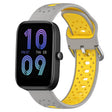 For Amazfit Bip3 20mm Breathable Two-Color Silicone Watch Band(Grey+Yellow) - Watch Bands by PMC TechLife | Online Shopping South Africa | PMC TechLife