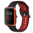 For Amazfit Bip 1S 20mm Breathable Two-Color Silicone Watch Band(Black+Red) - Watch Bands by PMC TechLife | Online Shopping South Africa | PMC TechLife