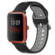 For Amazfit Bip 1S 20mm Breathable Two-Color Silicone Watch Band(Black+Grey) -  by PMC TechLife | Online Shopping South Africa | PMC TechLife