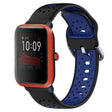 For Amazfit Bip 1S 20mm Breathable Two-Color Silicone Watch Band(Black+Blue) - Watch Bands by PMC TechLife | Online Shopping South Africa | PMC TechLife