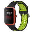 For Amazfit Bip 1S 20mm Breathable Two-Color Silicone Watch Band(Black+Lime Green) - Watch Bands by PMC TechLife | Online Shopping South Africa | PMC TechLife