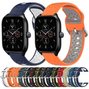 For Amazfit GTR Mini 20mm Breathable Two-Color Silicone Watch Band(Red+Black)