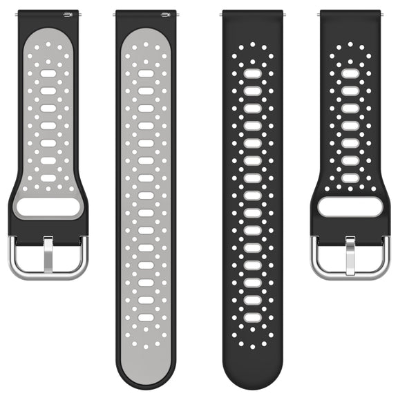 For Amazfit GTS 3 20mm Breathable Two-Color Silicone Watch Band(Red+Black)