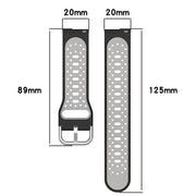For Amazfit GTS 2 20mm Breathable Two-Color Silicone Watch Band(Midnight Blue+White)