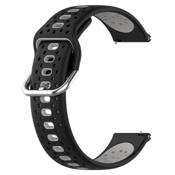 For Huawei Watch 2 20mm Breathable Two-Color Silicone Watch Band(Black+Grey)