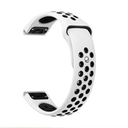 For Garmin Instinct Crossover 22mm Sports Breathable Silicone Watch Band(White+Black)