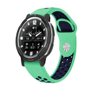 For Garmin Instinct Crossover 22mm Sports Breathable Silicone Watch Band(Mint Green+Midnight Blue)