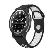 For Garmin Instinct Crossover 22mm Sports Breathable Silicone Watch Band(Black+White)