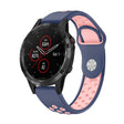 For Garmin Fenix 5 Plus 22mm Sports Breathable Silicone Watch Band(Midnight Blue+Pink) -  by PMC TechLife | Online Shopping South Africa | PMC TechLife