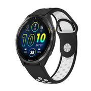 For Garmin Forerunner 965 22mm Sports Breathable Silicone Watch Band(Black+White)