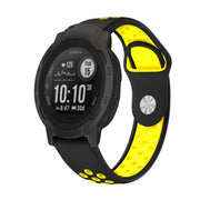 For Garmin Instinct 2 22mm Sports Breathable Silicone Watch Band(Black+Yellow)