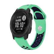 For Garmin Instinct 22mm Sports Breathable Silicone Watch Band(Mint Green+Midnight Blue)