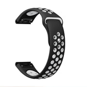 For Garmin Instinct 22mm Sports Breathable Silicone Watch Band(Black+White)