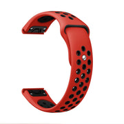 For Garmin Instinct 22mm Sports Breathable Silicone Watch Band(Red+Black)