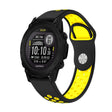 For Garmin Descent G1 22mm Sports Breathable Silicone Watch Band(Black+Yellow) -  by PMC TechLife | Online Shopping South Africa | PMC TechLife