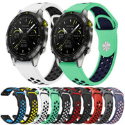 For Garmin Fenix 5 22mm Sports Breathable Silicone Watch Band(Grey+Black)