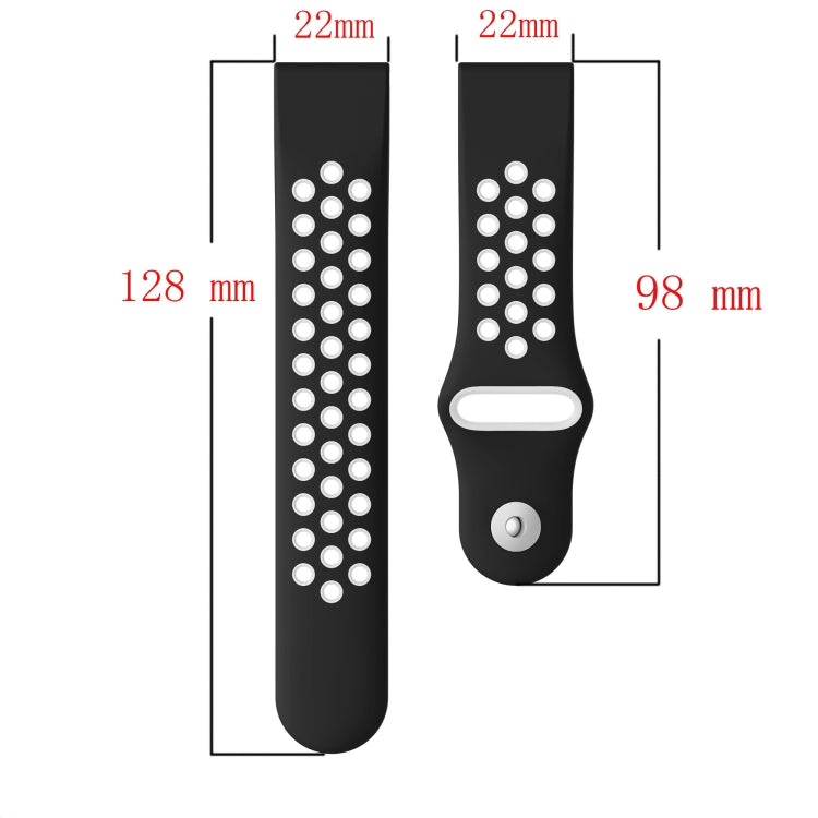 For Garmin Instinct 22mm Sports Breathable Silicone Watch Band(Grey+Black)