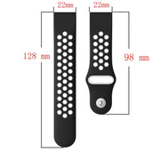For Garmin Instinct Crossover Solar 22mm Sports Breathable Silicone Watch Band(Black+Grey)