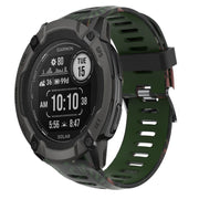 For Garmin Instinct 2X Solar 26mm Camouflage Printed Silicone Watch Band(Army Green+Bamboo Camouflage)