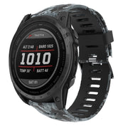 For Garmin Tactix 7 26mm Camouflage Printed Silicone Watch Band(Black+Digital  Camouflage)