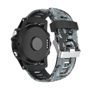 For Garmin Enduro 2 26mm Camouflage Printed Silicone Watch Band(Black+Digital  Camouflage)