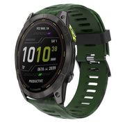 For Garmin Enduro 2 26mm Camouflage Printed Silicone Watch Band(Army Green+Army Camouflage)