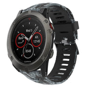 For Garmin Fenix 5X Sapphire 26mm Camouflage Printed Silicone Watch Band(Black+Digital  Camouflage)