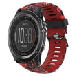 For Garmin Fenix 3 HR 26mm Camouflage Printed Silicone Watch Band(Red+Jellyfish Camouflage) -  by PMC TechLife | Online Shopping South Africa | PMC TechLife