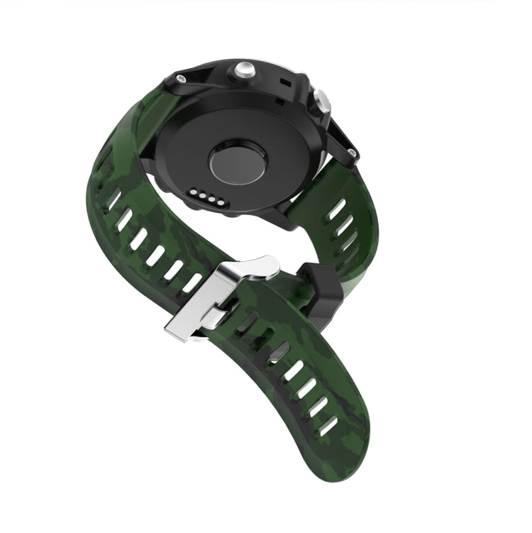 For Garmin Instinct 2X Solar 26mm Camouflage Printed Silicone Watch Band(Black+Digital  Camouflage)