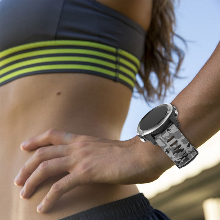 For Garmin Fenix 6X 26mm Camouflage Printed Silicone Watch Band(Red+Army Camouflage)