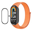 For Xiaomi Mi Band 8 ENKAY Hat-Prince 2 in 1 Set Full Coverage Screen Protector + Nylon Loop Watch Band(Orange) - Watch Bands by ENKAY | Online Shopping South Africa | PMC TechLife | Buy Now Pay Later Mobicred
