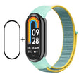 For Xiaomi Mi Band 8 ENKAY Hat-Prince 2 in 1 Set Full Coverage Screen Protector + Nylon Loop Watch Band(Cyan+Yellow) - free shipping - PMC TechLife - Order now!
