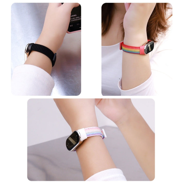 For Xiaomi Mi Band 8 ENKAY Hat-Prince 2 in 1 Set Full Coverage Screen Protector + Nylon Loop Watch Band(Blue+Green)