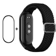 For Xiaomi Mi Band 8 ENKAY Hat-Prince 2 in 1 Set Full Coverage Screen Protector + Elastic Braided Nylon Watch Band(Black) - free shipping - PMC TechLife - Order now!