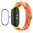 For Xiaomi Mi Band 8 ENKAY Hat-Prince 2 in 1 Set Full Coverage Screen Protector + Elastic Braided Nylon Watch Band(Colorful Orange) - free shipping - PMC TechLife - Order now!