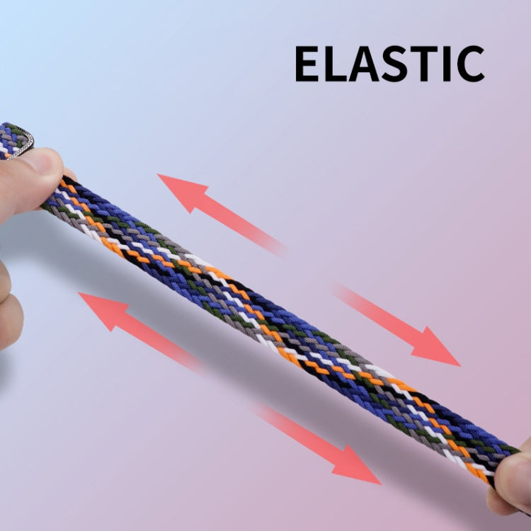 For Xiaomi Mi Band 8 ENKAY Hat-Prince 2 in 1 Set Full Coverage Screen Protector + Elastic Braided Nylon Watch Band(Blue White)