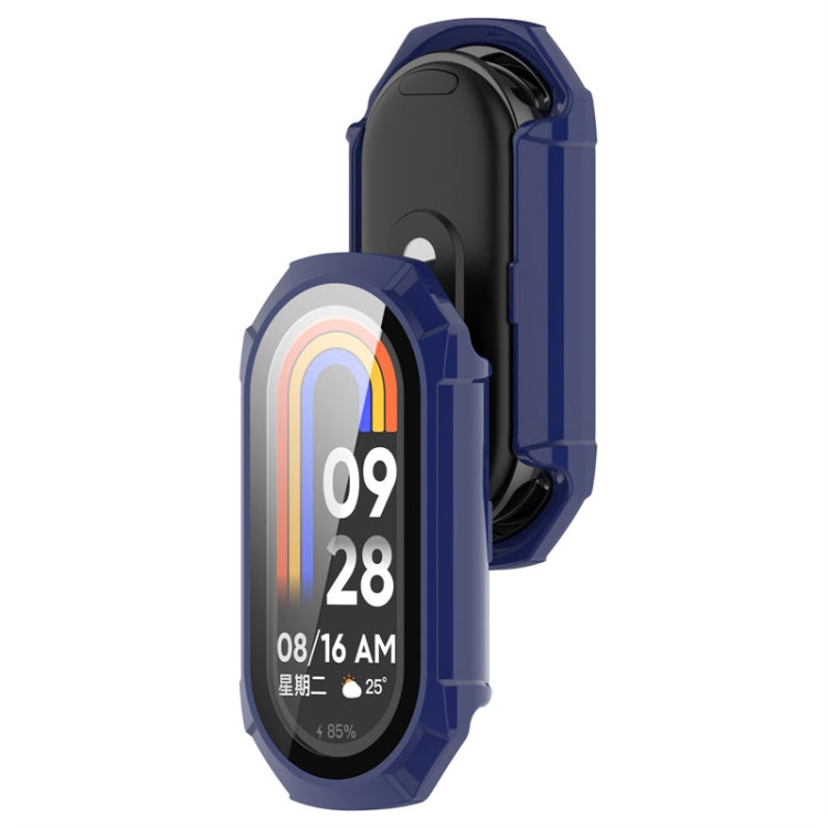 For Xiaomi Mi Band 8 ENKAY Hat-Prince Full Coverage PC Frame + Tempered Glass Film Watch Case(Blue)