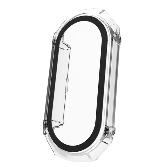 For Xiaomi Mi Band 8 ENKAY Hat-Prince Full Coverage PC Frame + Tempered Glass Film Watch Case(Transparent)
