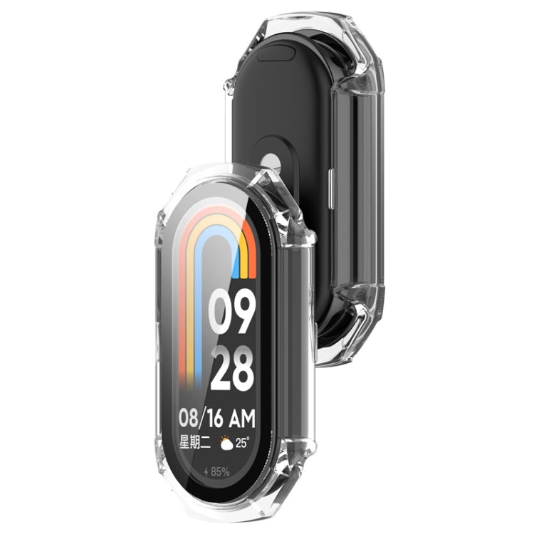For Xiaomi Mi Band 8 ENKAY Hat-Prince Full Coverage PC Frame + Tempered Glass Film Watch Case(Transparent)