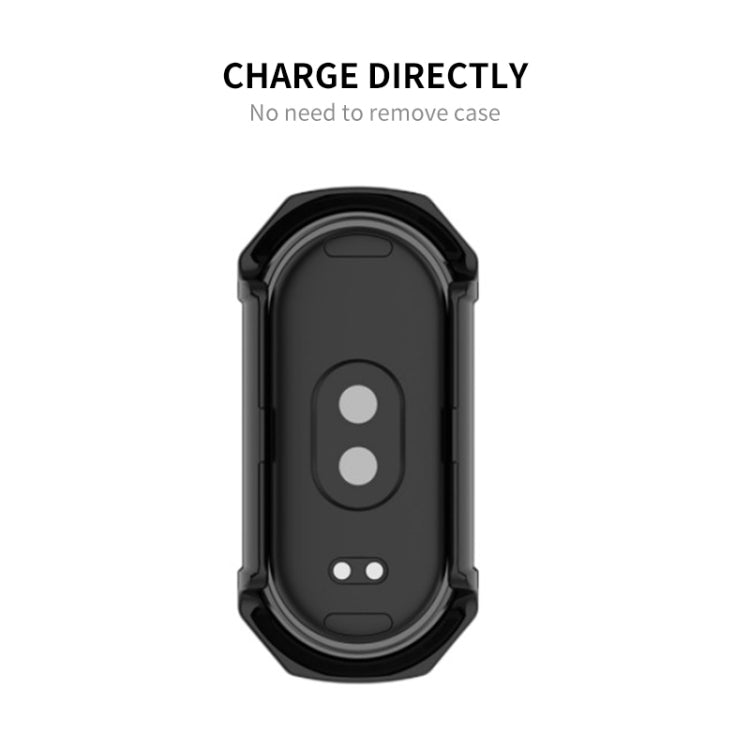 For Xiaomi Mi Band 8 ENKAY Hat-Prince Full Coverage PC Frame + Tempered Glass Film Watch Case(Black)