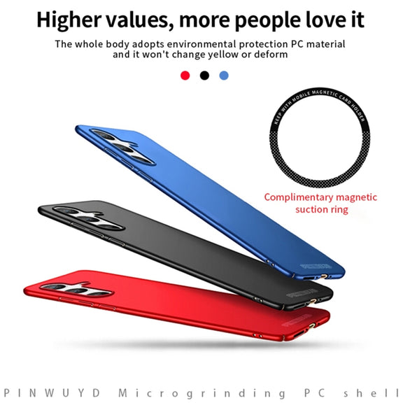 For Samsung Galaxy A34 5G PINWUYO Magnetic Magsafe Frosted PC Ultra-thin Hard Phone Case(Blue)