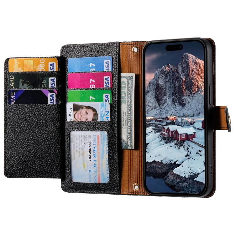 For iPhone 14 Plus Love Zipper Lanyard Leather Phone Case(Black)